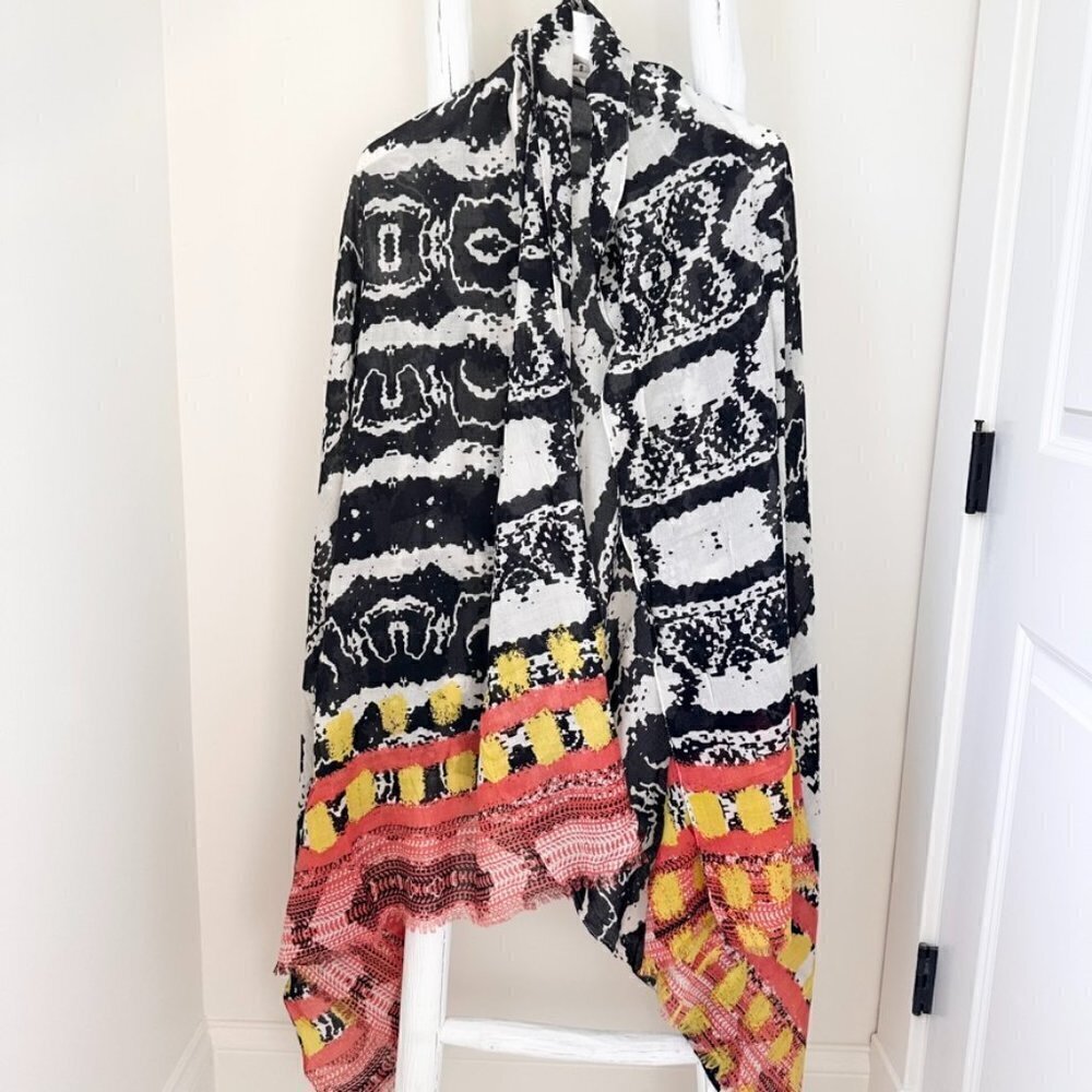 Sandy and Sid Lightweight Patterned Wrap Coverup One Size Fits All